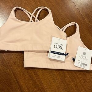 NWT Athleta Girl Bundle of two pink Upbeat Bras 2.0 Size L/12